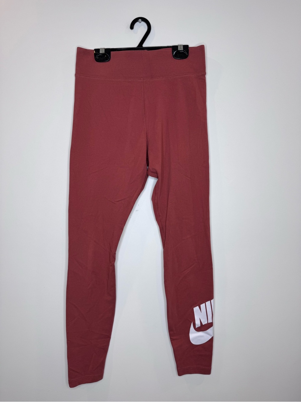 Nike Dusty Rose Leggings with White Logo sz medium sporty athleisure